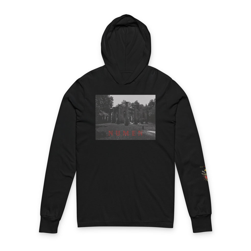 NUMEN Latin "Divine Power" Hooded Long Sleeve Tee