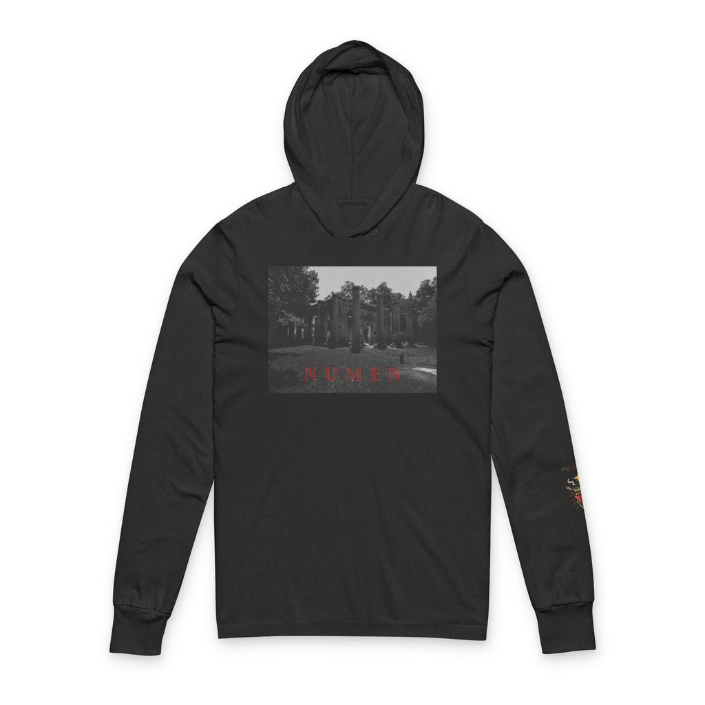 NUMEN Latin "Divine Power" Hooded Long Sleeve Tee