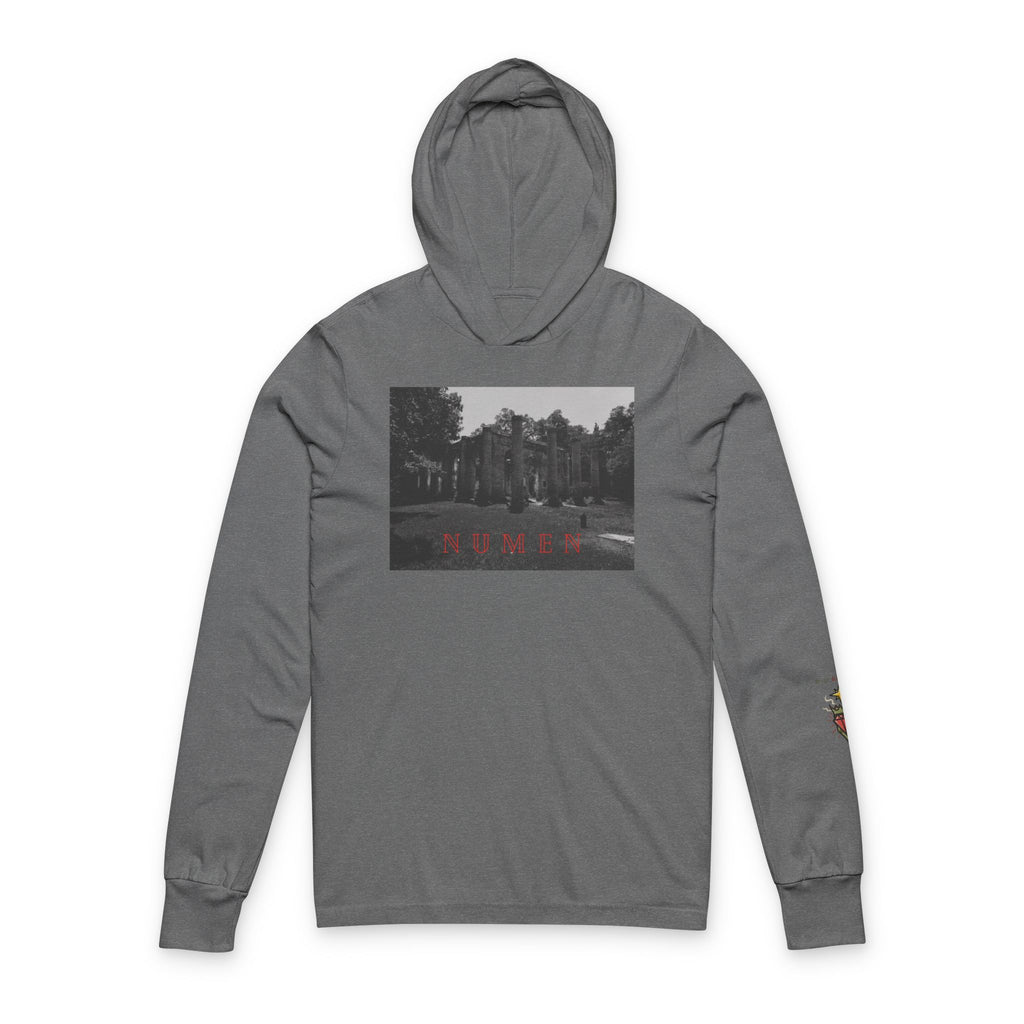 NUMEN Latin "Divine Power" Hooded Long Sleeve Tee