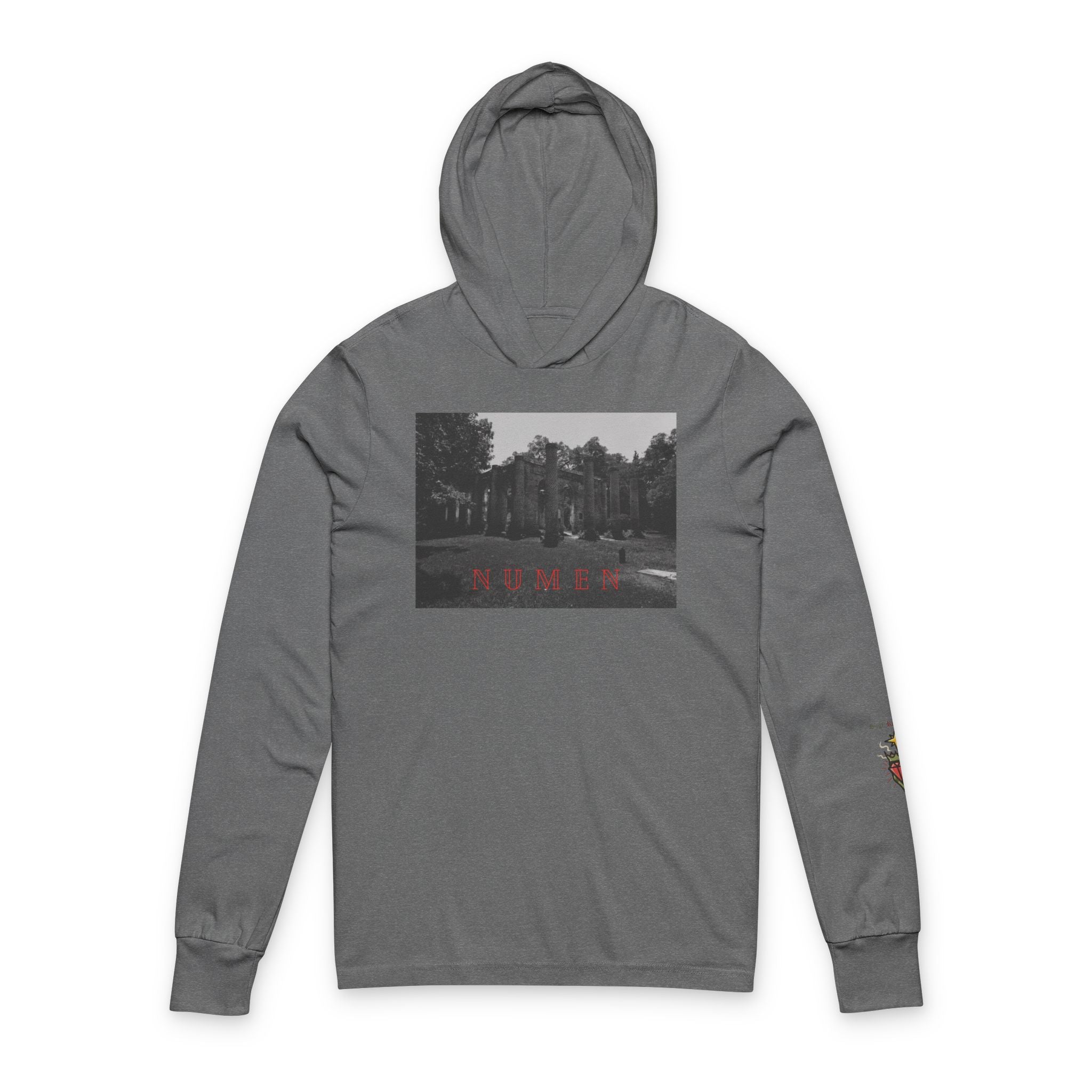 NUMEN Latin "Divine Power" Hooded Long Sleeve Tee