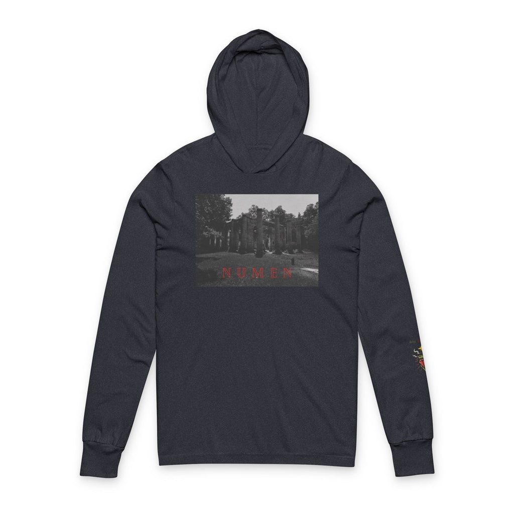 NUMEN Latin "Divine Power" Hooded Long Sleeve Tee
