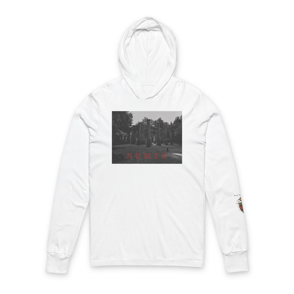 NUMEN Latin "Divine Power" Hooded Long Sleeve Tee