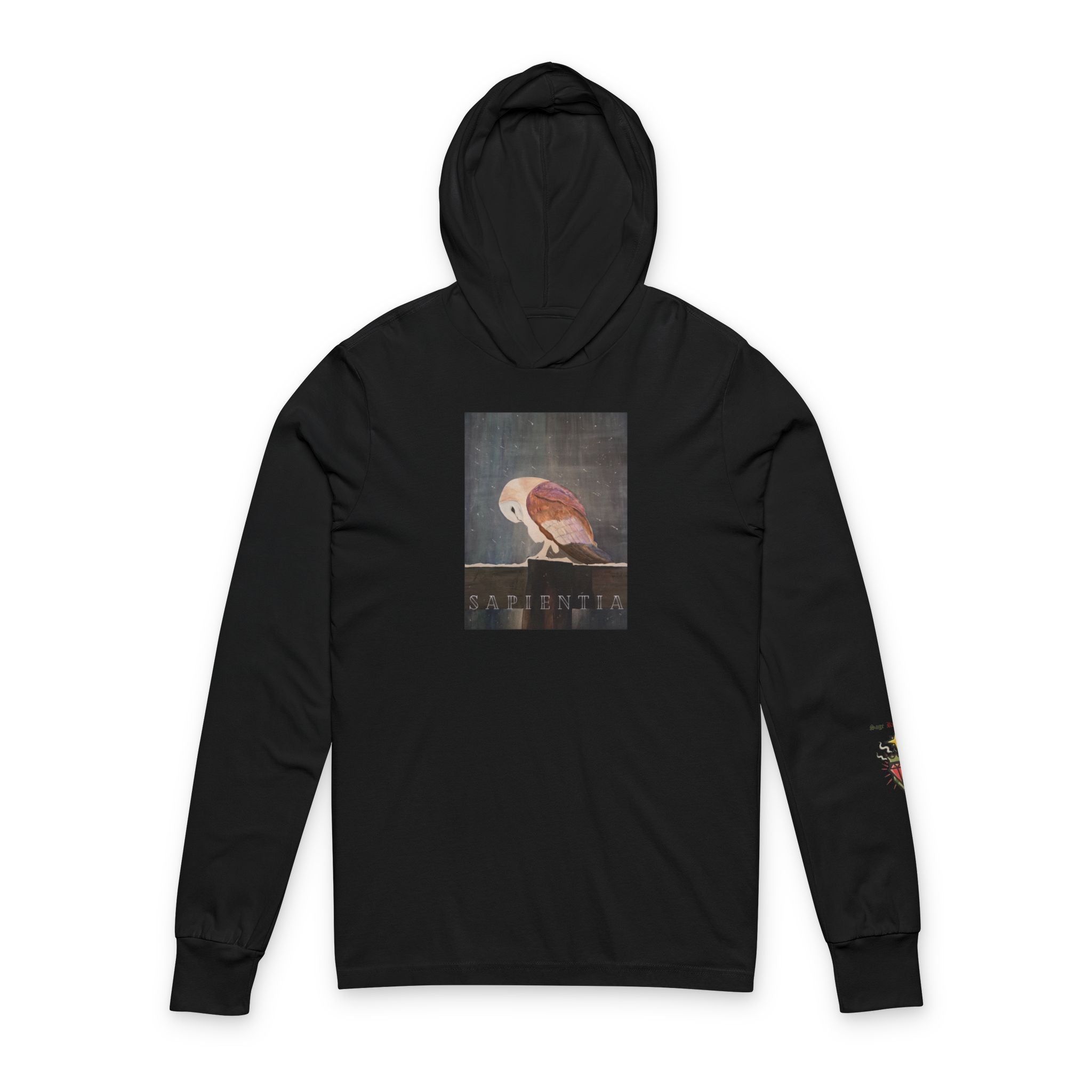 SAPIENTIA Latin "Wisdom" Hooded Long Sleeve Tee